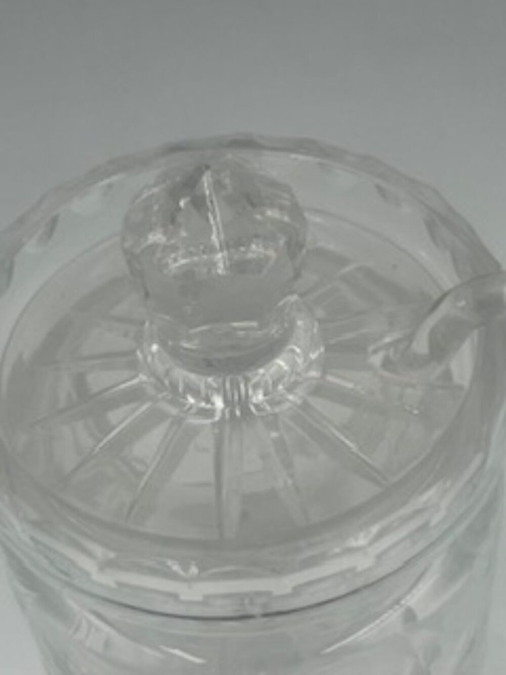 Vintage Cut Glass Crystal Jam Jelly Honey Pot with lid and spoon - Picture 7 of 7